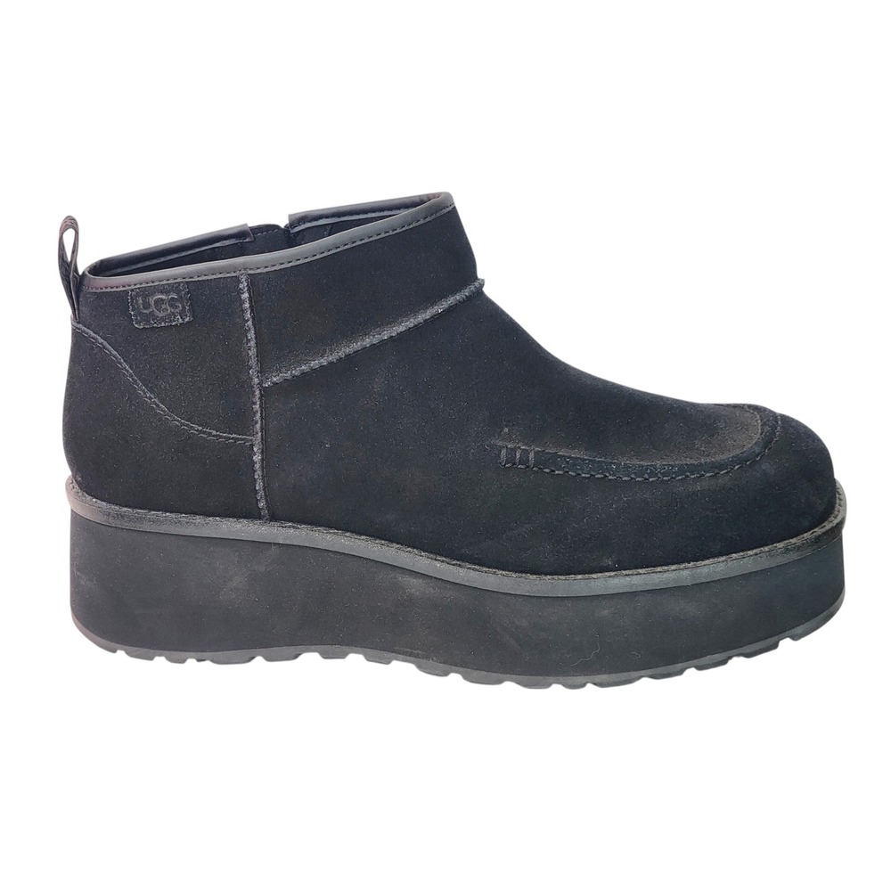 UGG Cityfunc Ultra Mini Ankle Boots Black Suede Platform Booties 1158193 Size 11